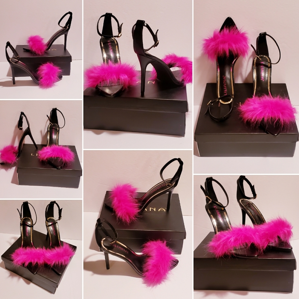 Open Toe Feathered Sandals - Picture 6 of 8
